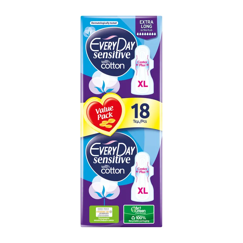 Pads Sensitive With Cotton Extra Long Ultra Plus Value Pack