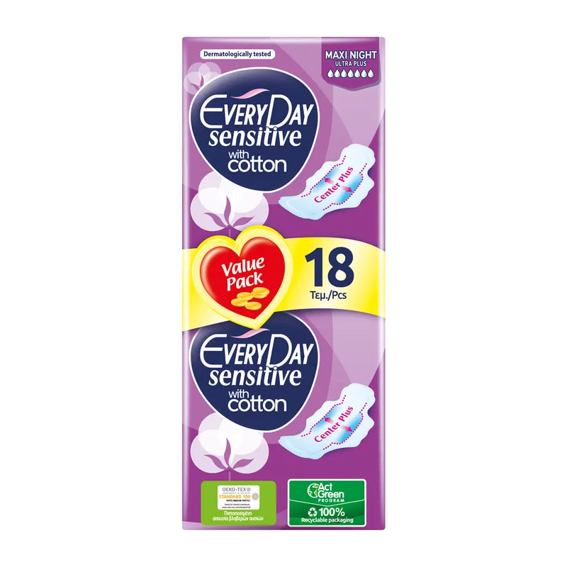 Pads Sensitive With Cotton Maxi Night Ultra Plus Value Pack