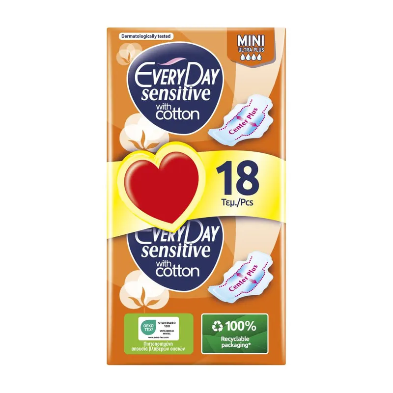 Pads Sensitive With Cotton Mini Ultra Plus