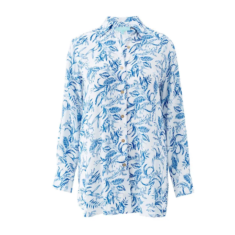 Paige Blue Leaf Shirt