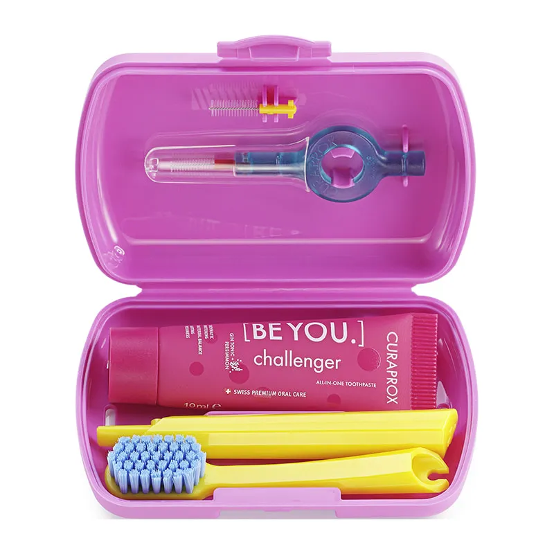 Pink Travel Set Toothbrush, Interdental Brush & Toothpaste Be You