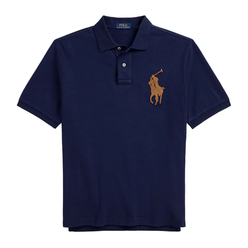 Polo T-shirt with Leather Pony