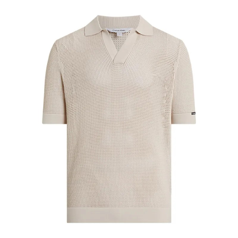 Open knit beach polo shirt
