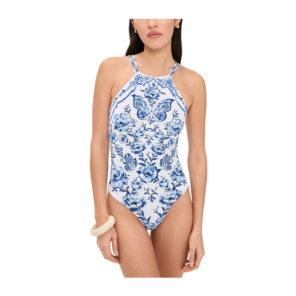 Women's one-piece swimsuit Porcelain Garden