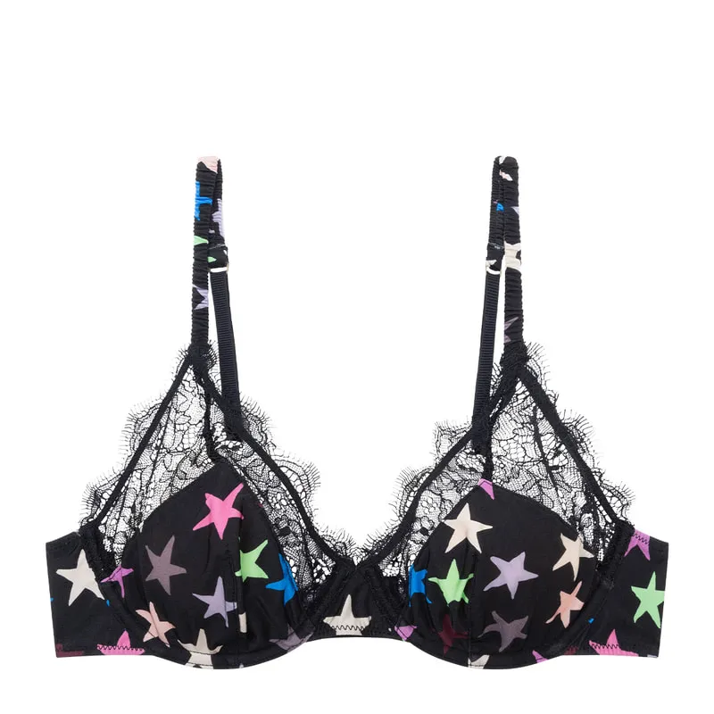Bra with star print