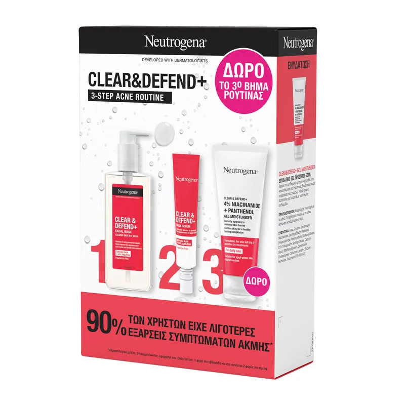 Promo Clear & Defend+ 3-Step Acne Routine