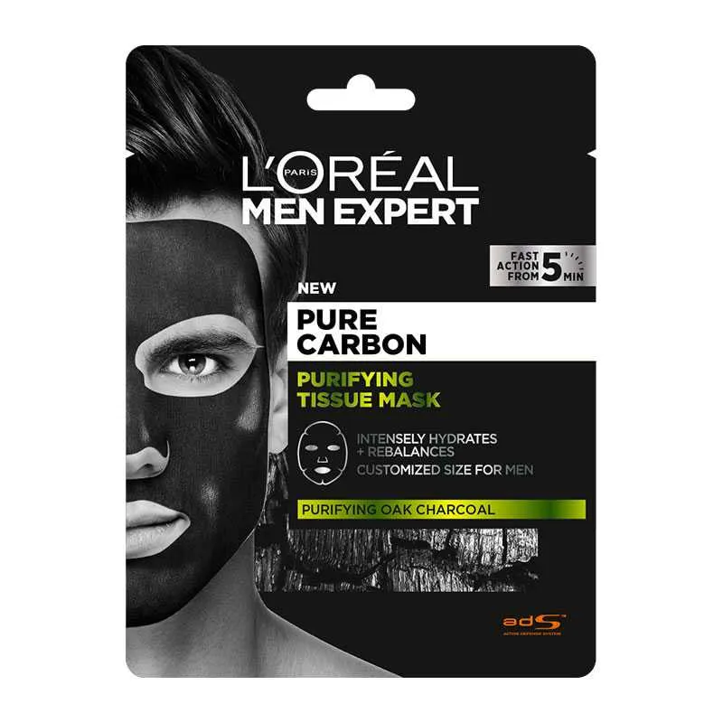 Pure Carbon Ανδρική Υφασμάτινη Μάσκα Με Μαύρο Άνθρακα