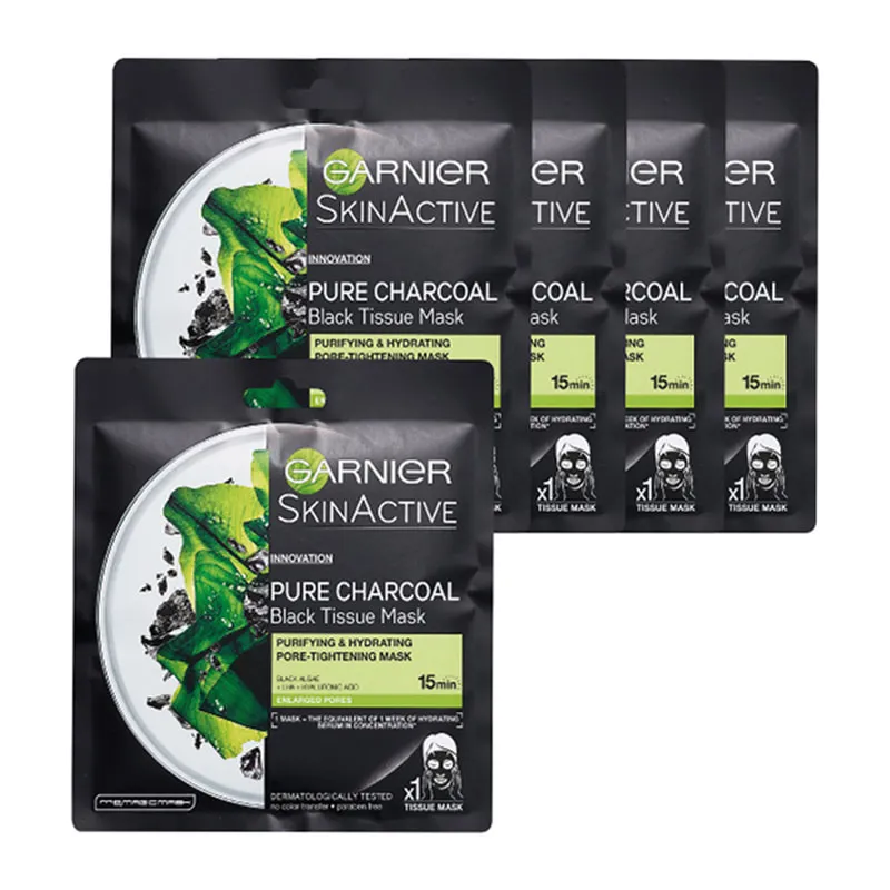Pure Charcoal Value Pack x5 Detox Tissue Masks