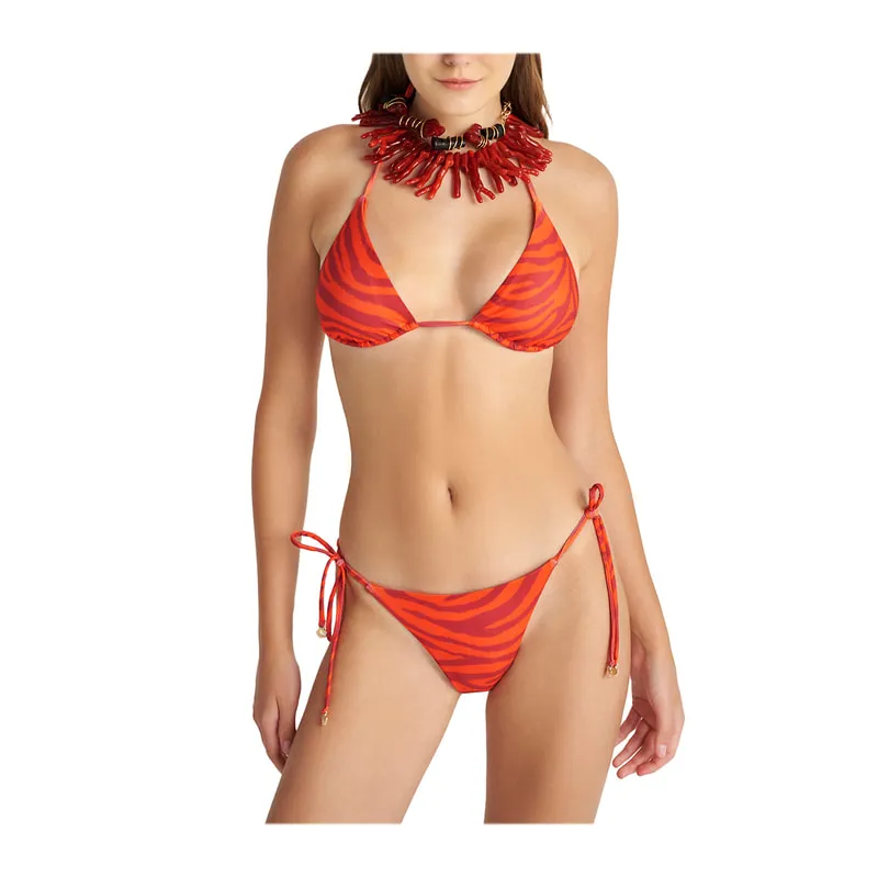 Red Zebra τριγωνικό μαγιό μπικίνι τοπ