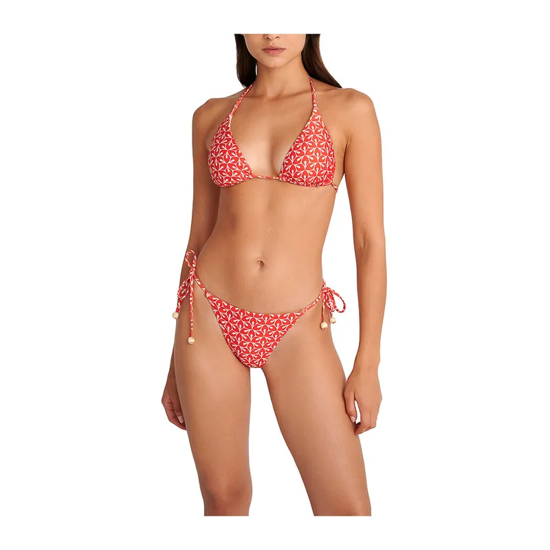 Retro Red slide triangle bikini top