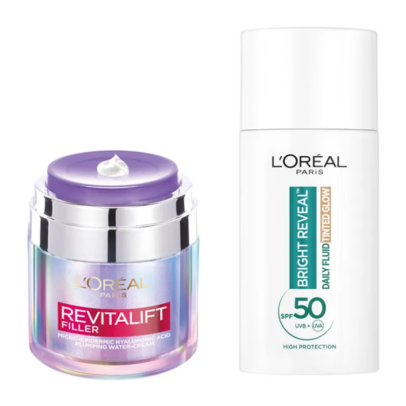 Revitalift Filler & Bright Reveal Ρουτίνα Περιποίησης Για Ενυδάτωση & Πρόληψη Των Σκούρων Κηλίδων