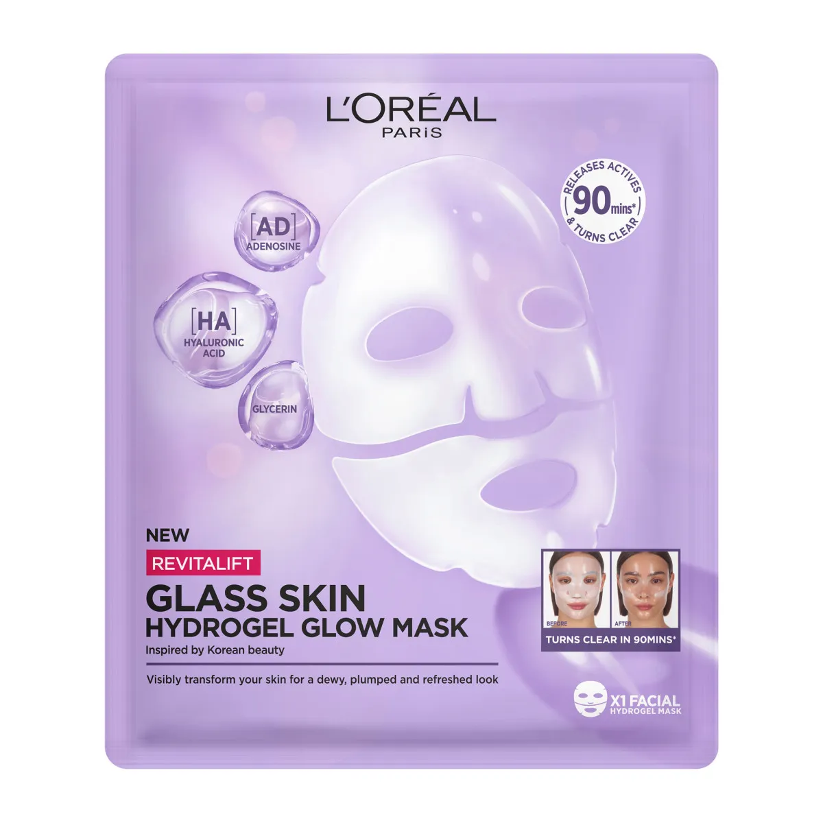 Revitalift Filler Glass Skin Mask Hydrogel Glow