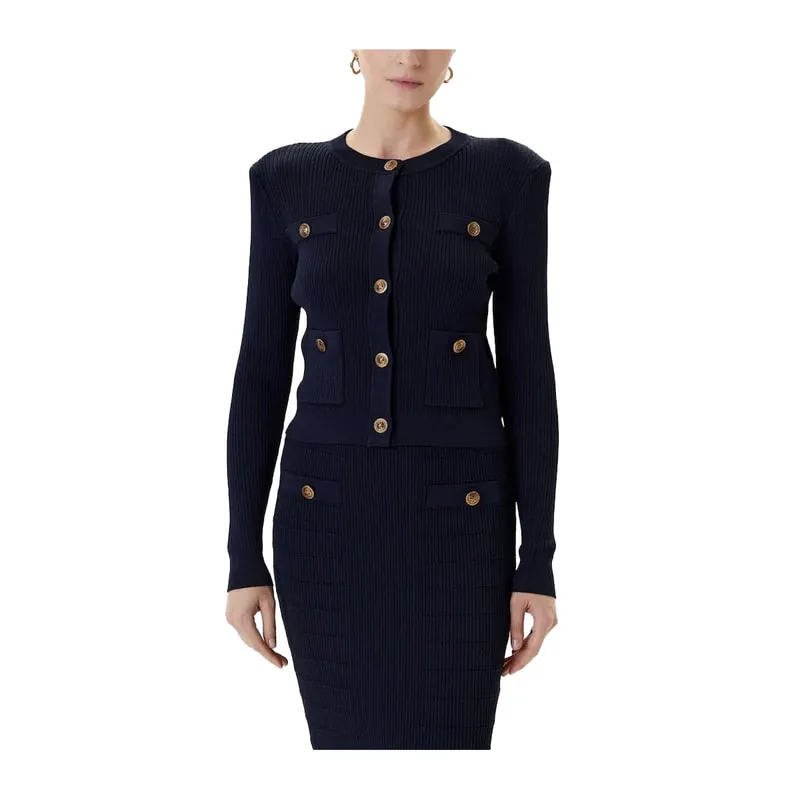 Knitted rib cardigan