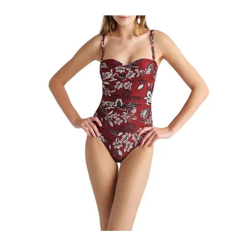 Rustique draped strapless one-piece swimsuit