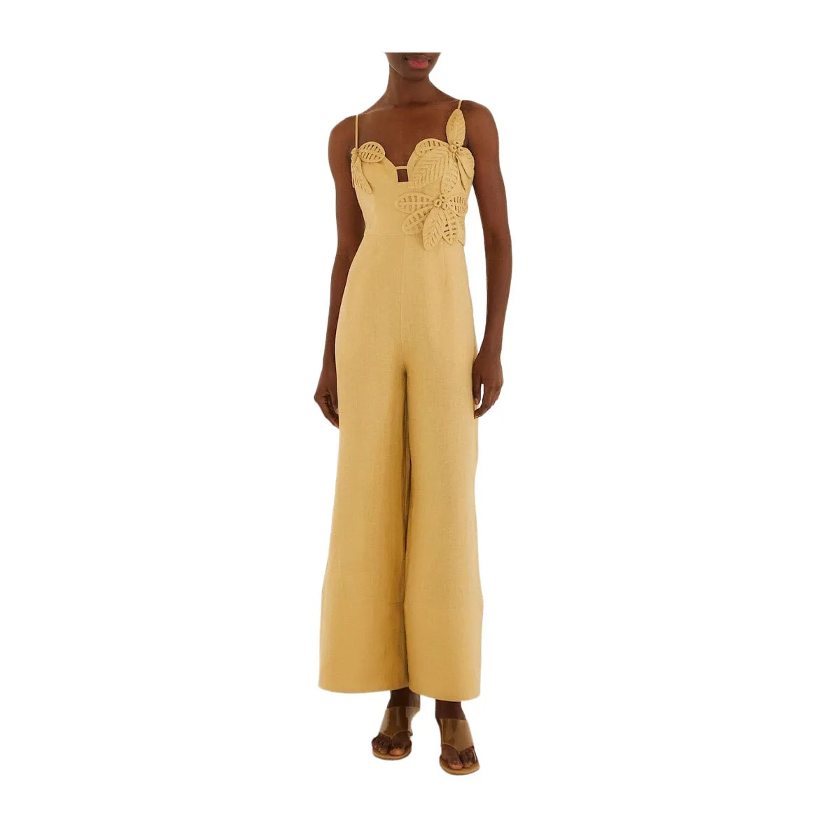 Sand 3d Flowers Jumpsuit