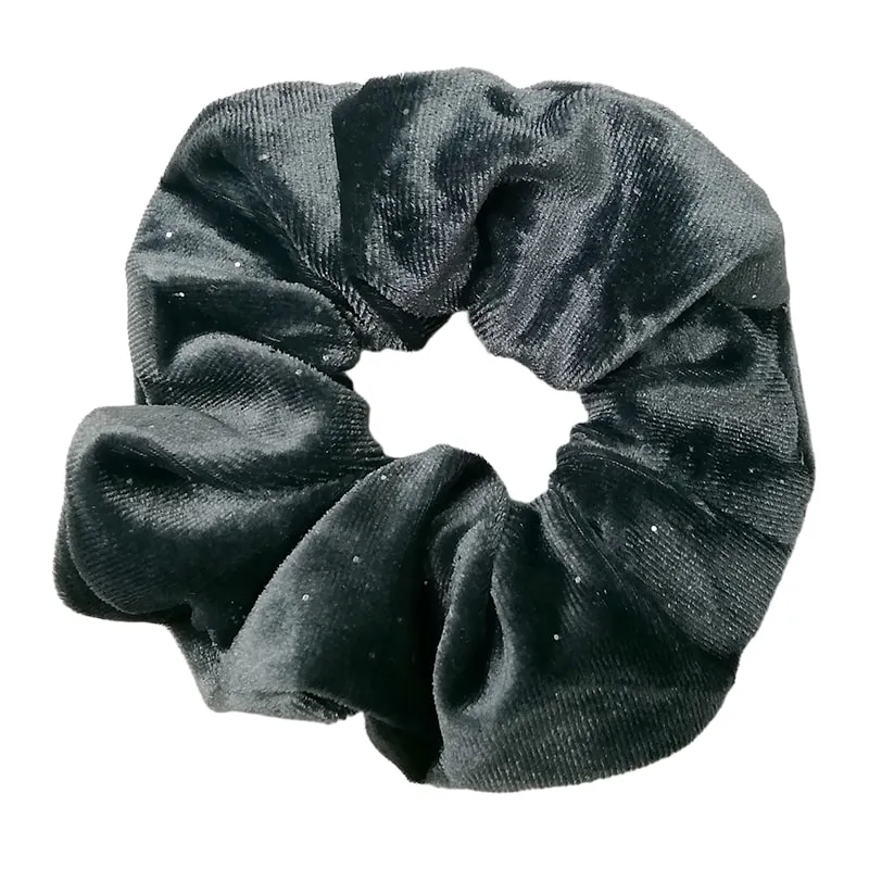 Scrunchie Ribbed Velvet Gray