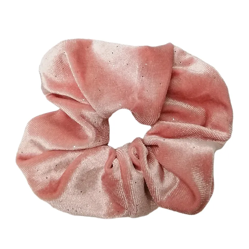 Scrunchie Ribbed Velvet Pink