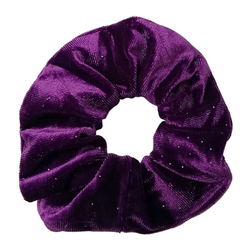 Scrunchie Ribbed Velvet Purple