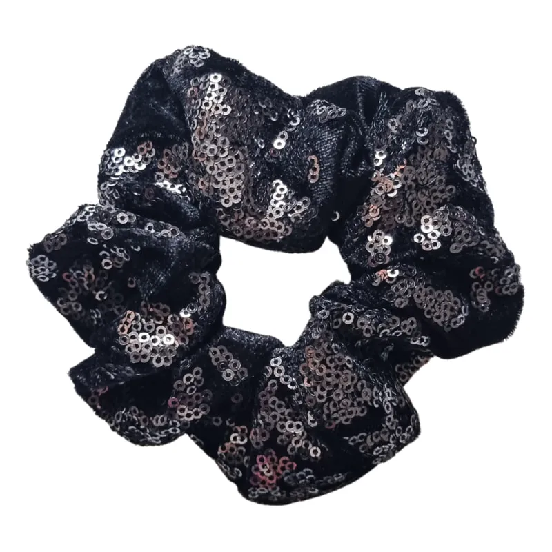 Scrunchie Παγιέτα Μαύρο