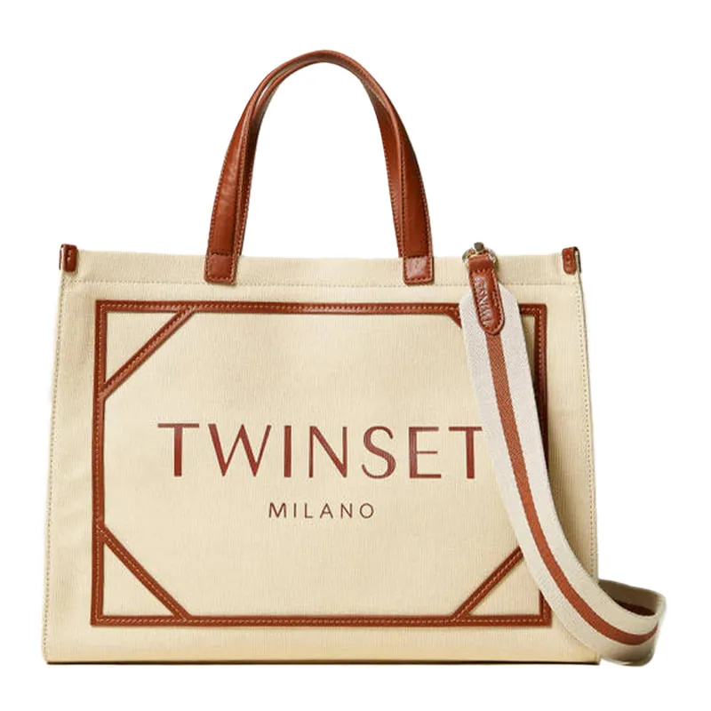 Canvas shopper bag with logo