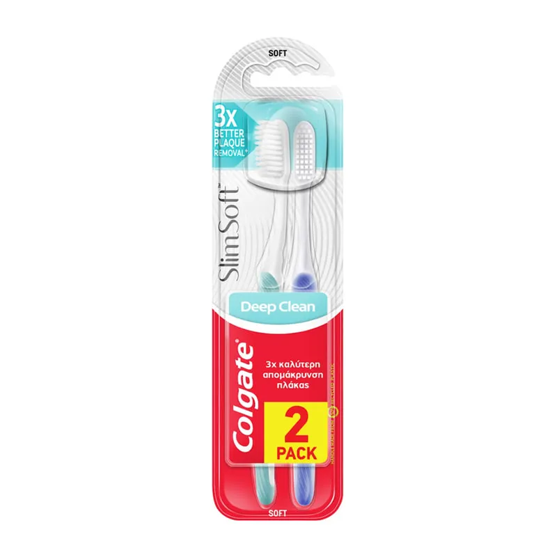 Slim Soft Deep Clean Toothbrush 2 Pack