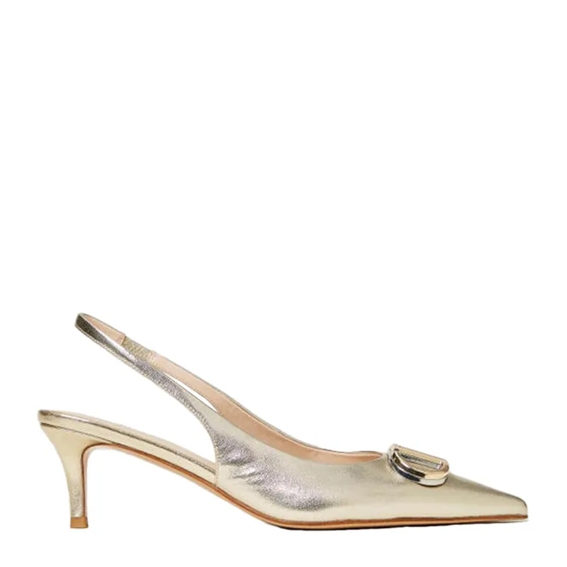 Sling back court shoes with Oval T