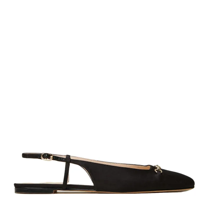 Satin slingback flats