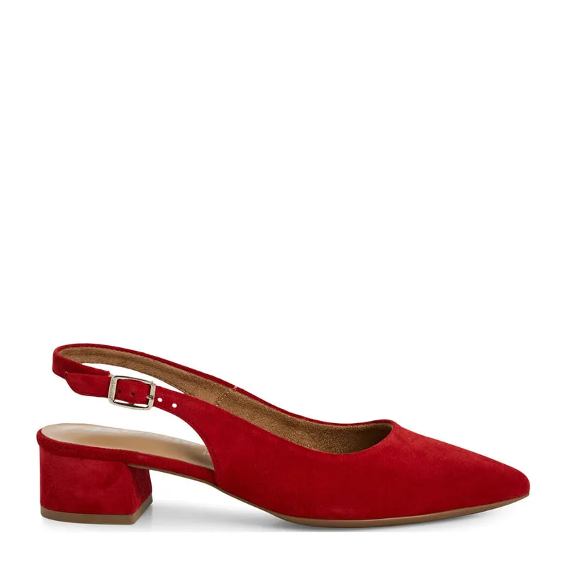 Γυναικείες slingback γόβες με χοντρό τακούνι