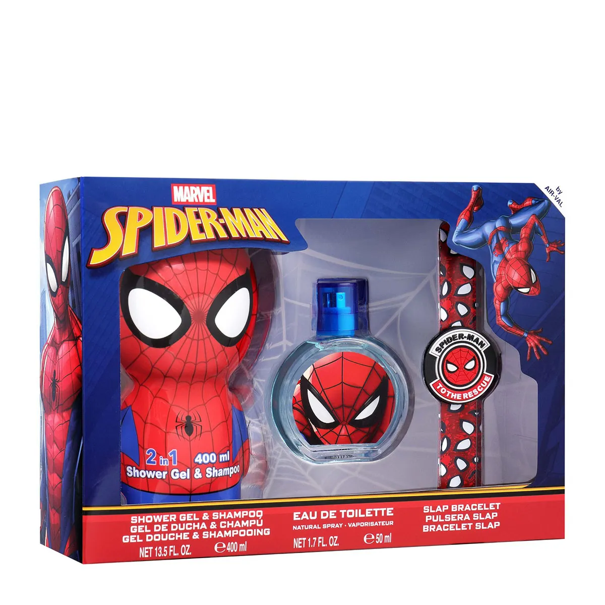 Spiderman Set Shower Gel - Shampoo, Eau De Toilette & Bracelet 2D