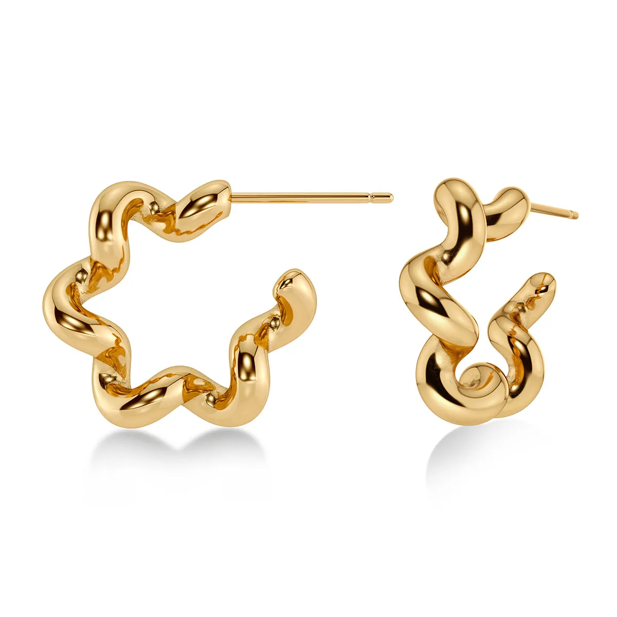 Women's Spiral L earrings
