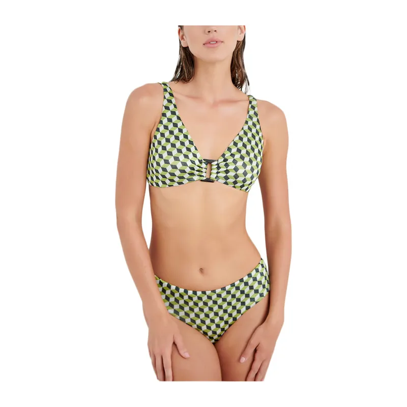 Squared illusions bikini top