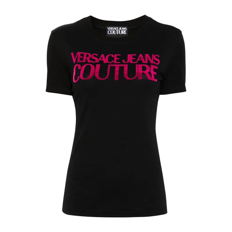Logo-flocked cotton T-shirt