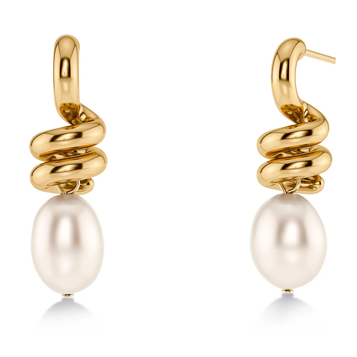 Women's Swivel Pearl L earrings
