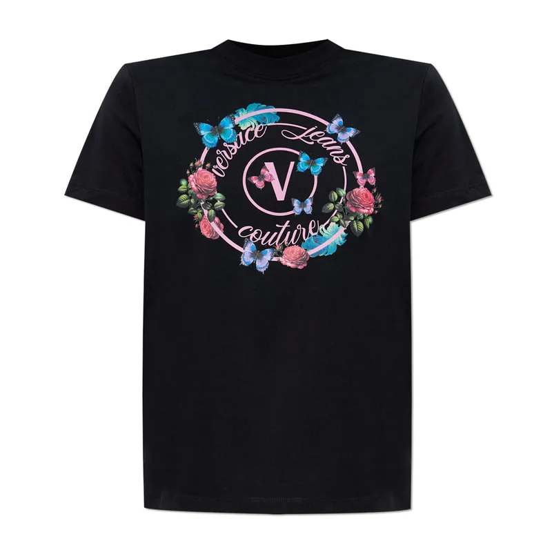 Butterfly and logo T-shirt