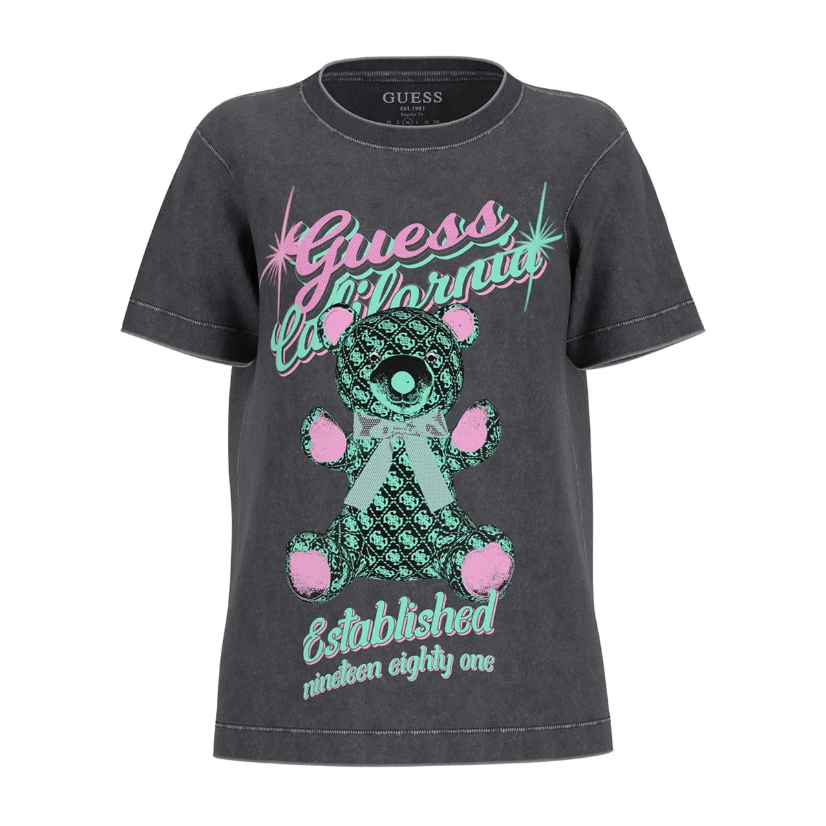 T-shirt with pattern and rhinestones