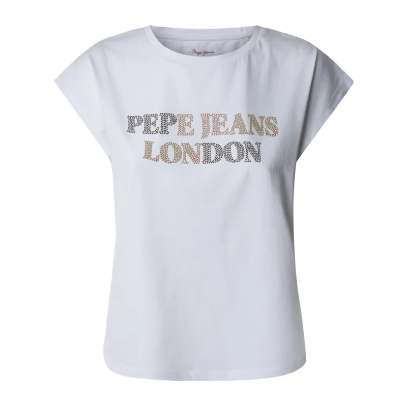 T-shirt με λογότυπο και στρας