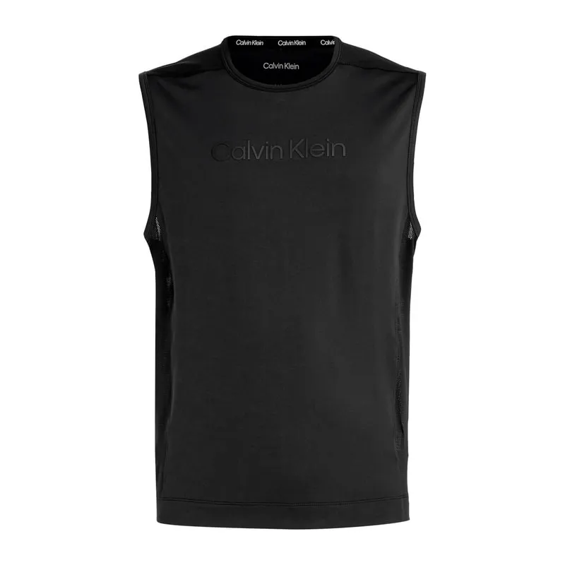 Sleeveless sports logo t-shirt