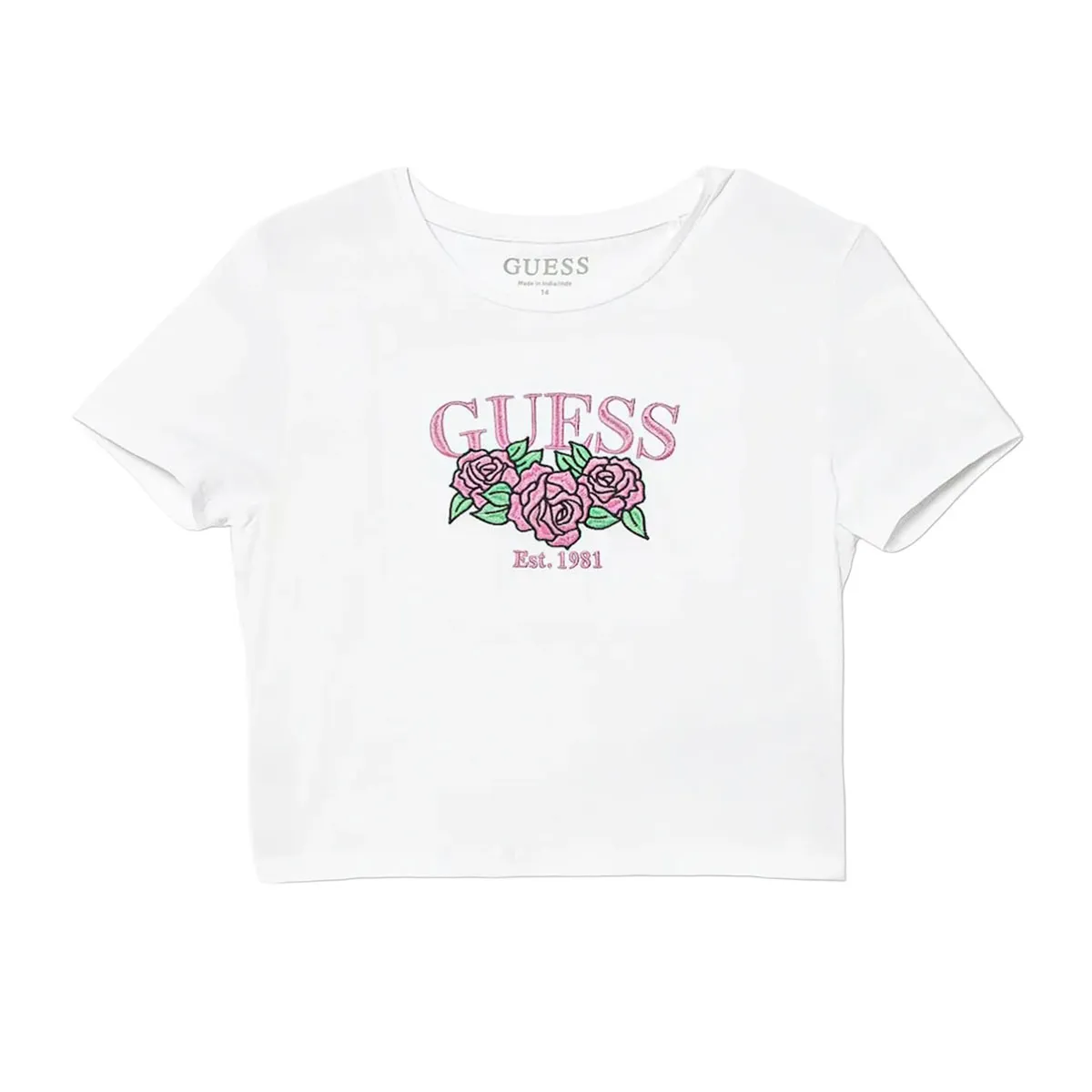 T-shirt with embroidered design and logo