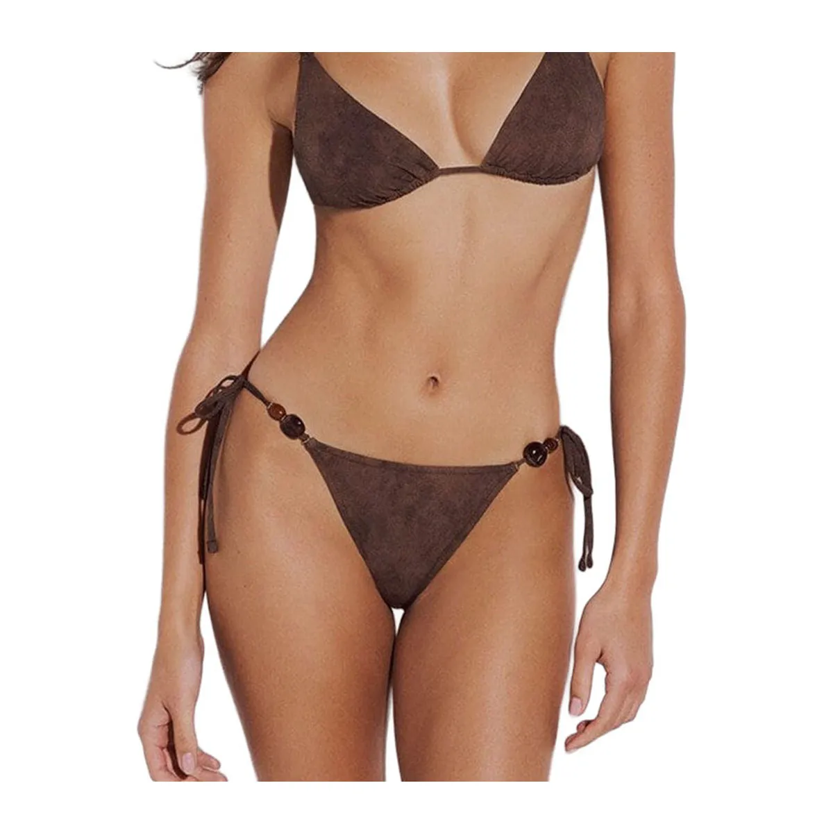 Suede tanga bikini