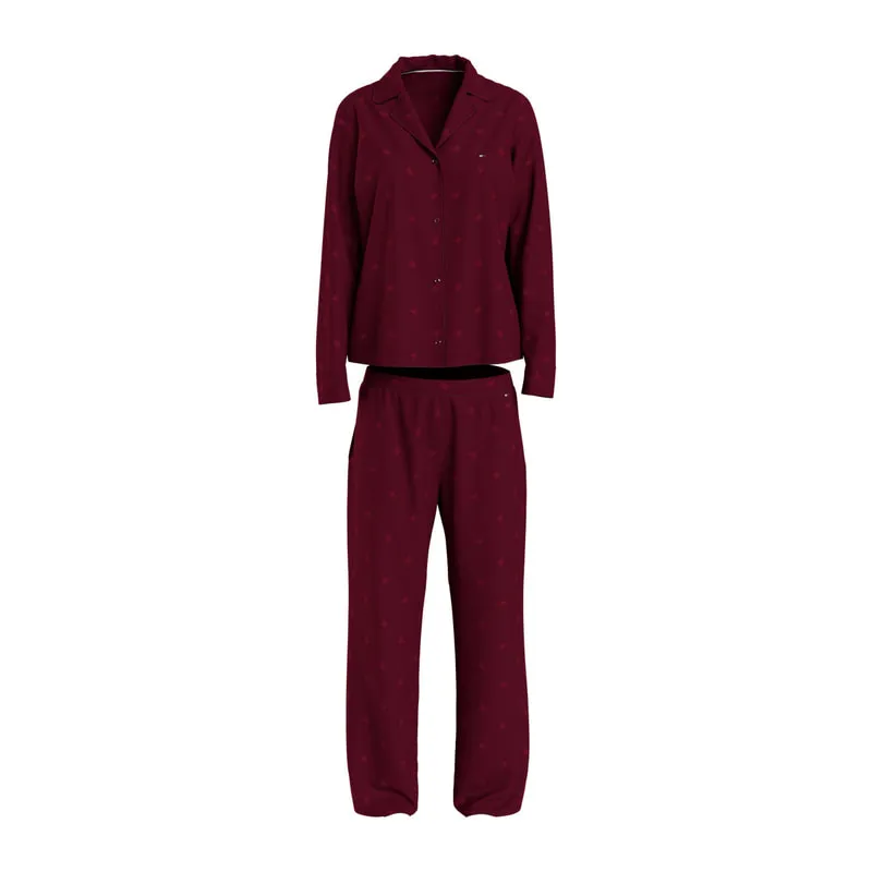 TH Monogram long-sleeve satin pyjama set