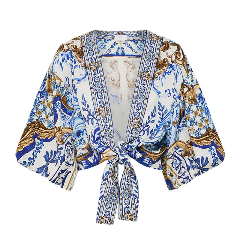 Tie front top Azul adventures