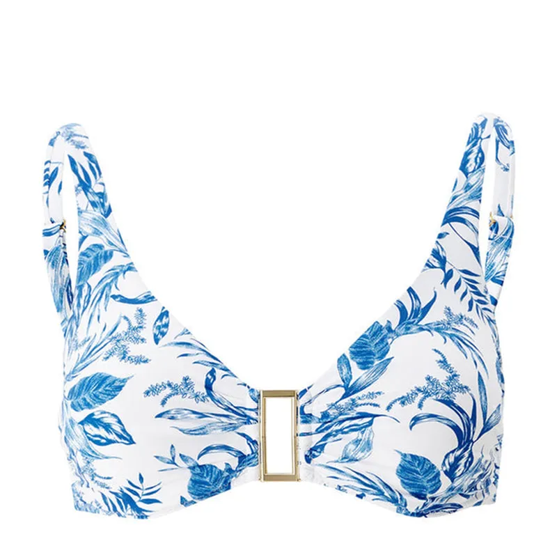 Bikini Top Bel Air Blue Leaf
