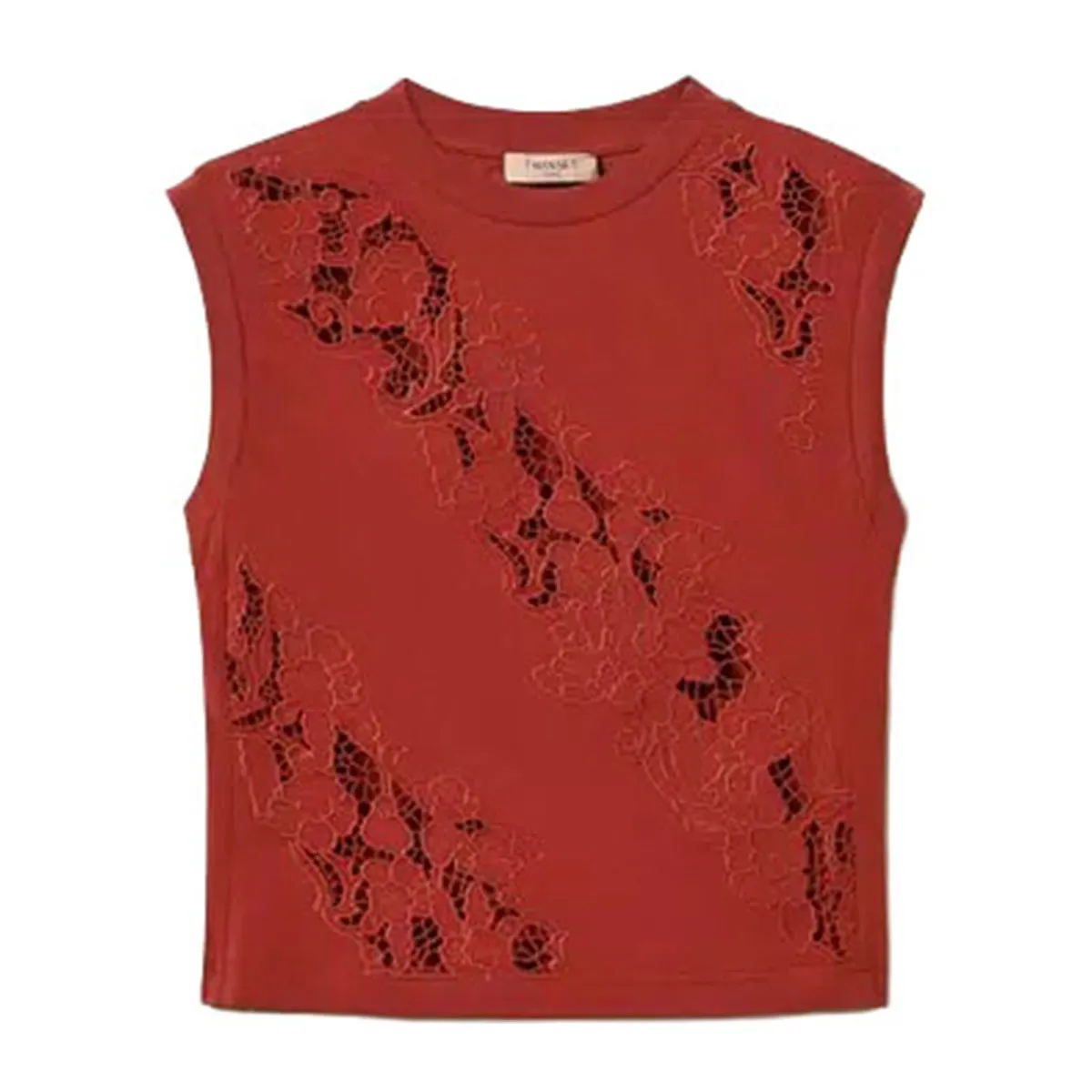 Women's top with broderie anglaise embroidery