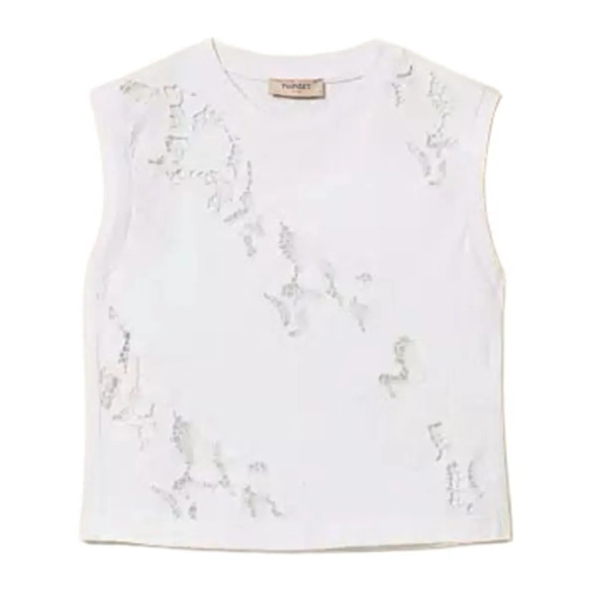 Women's top with broderie anglaise embroidery