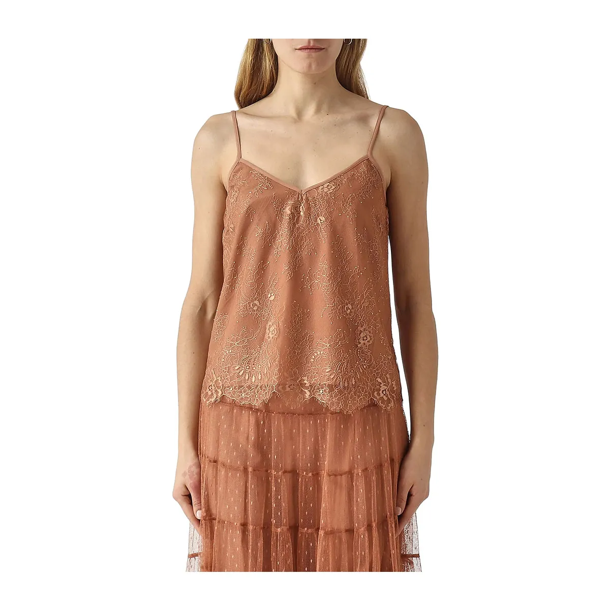 Women's crepe top with embroidery