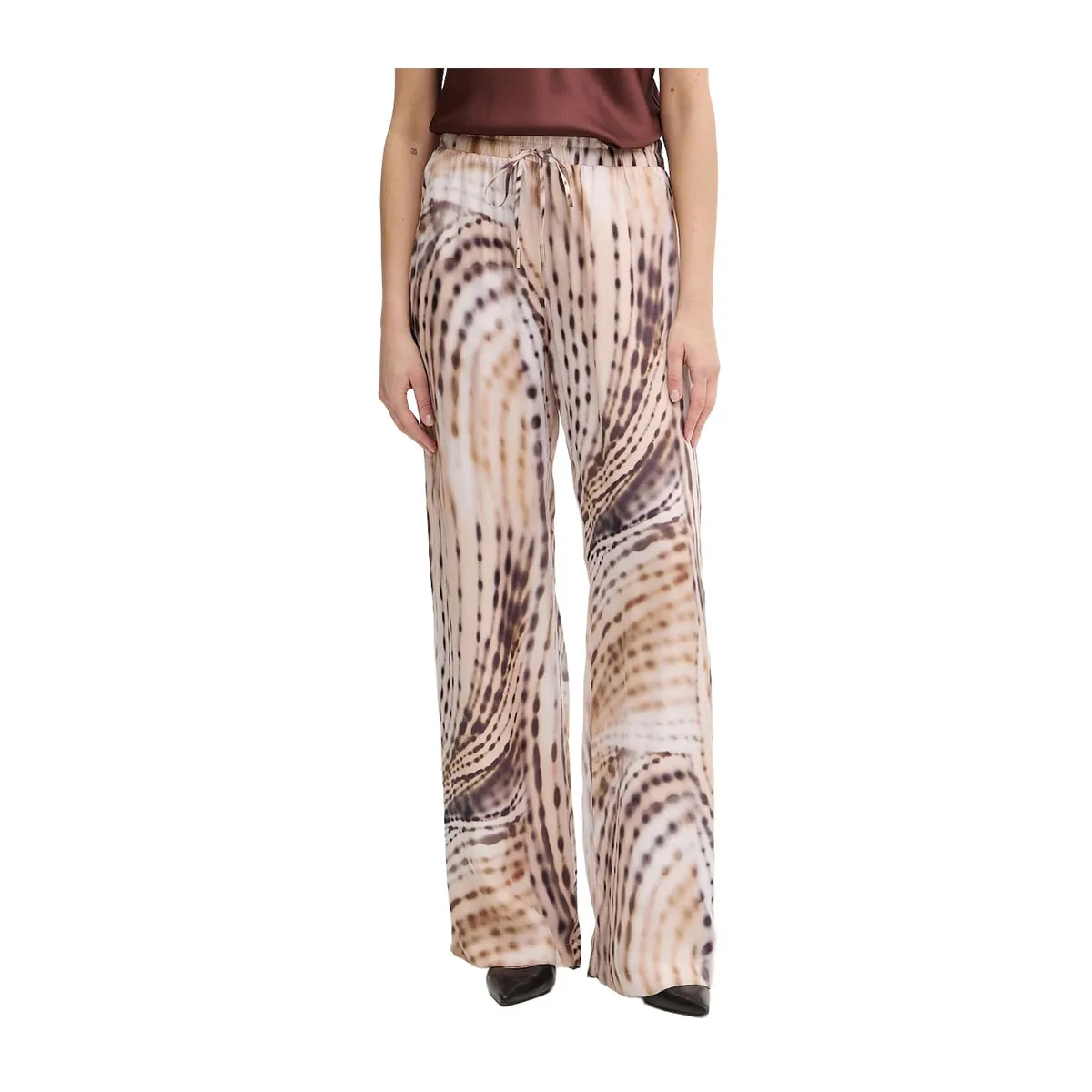 Wide-leg twill trousers