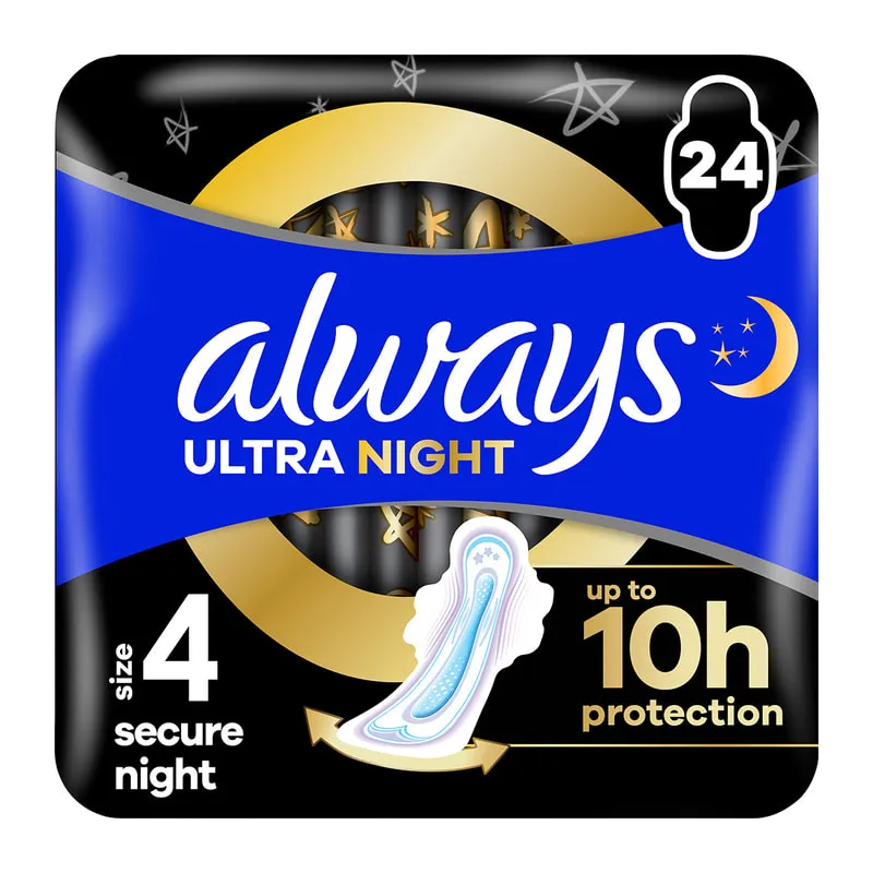 Σερβιέτες Ultra Secure Night (Μέγεθος 4) Φτερά