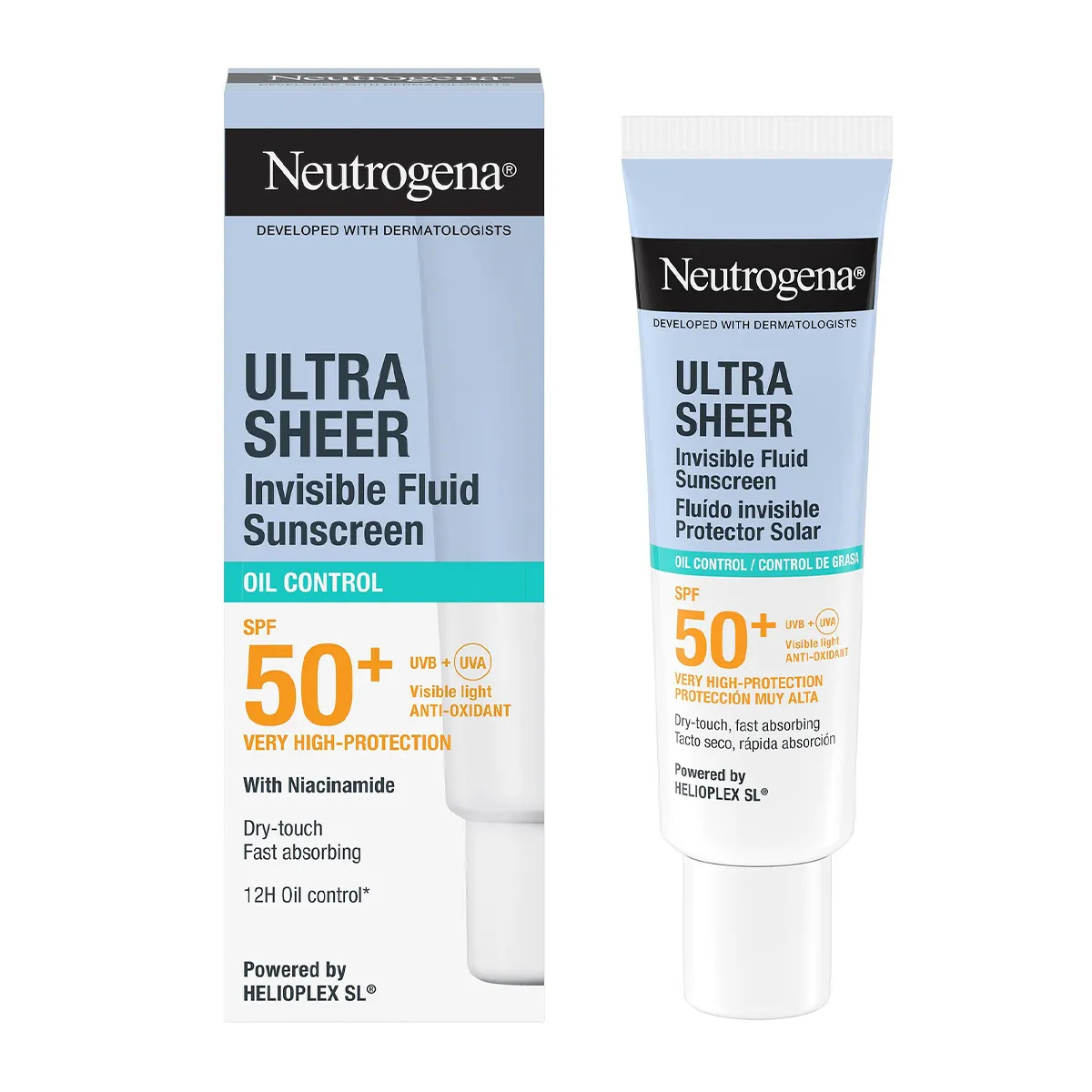 Ultra Sheer Invisible Fluid Oil Control Lightweight Face Sunscreen SPF50+