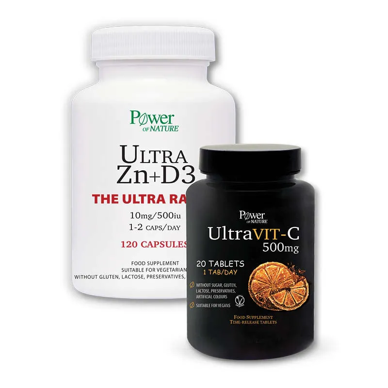 Ultra Zn + D3 10Mg / 500Iu 120S Caps + Ultravit-C 500Mg 20S Tabs
