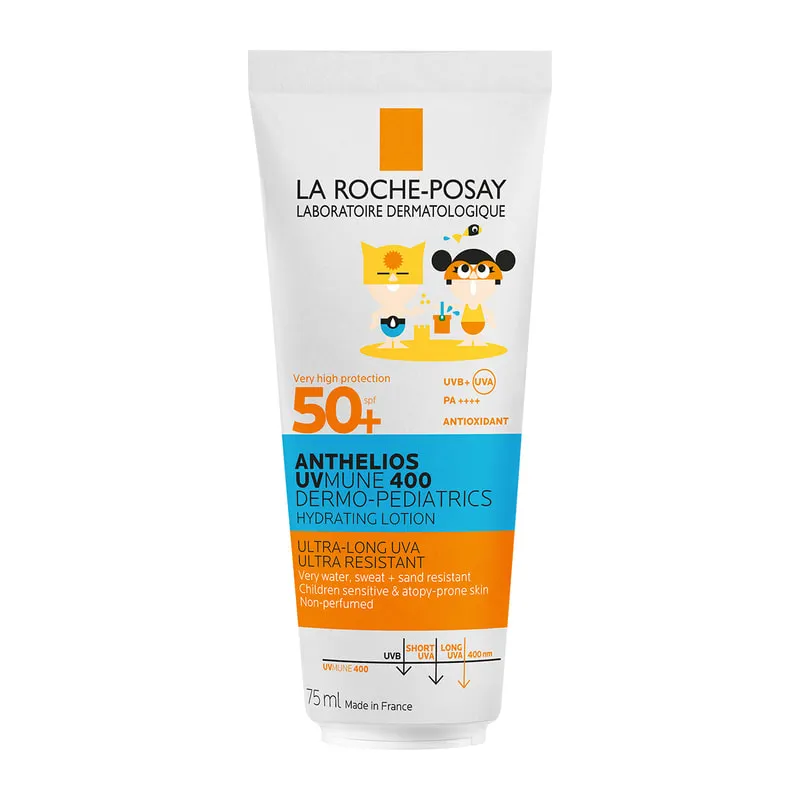 Uvmune 400 Dermo-Pediatrics Hydrating Lotion Spf50+ Invisible Sunscreen Lotion For Children'S Sensitive Skin And Atopy Prone Skin